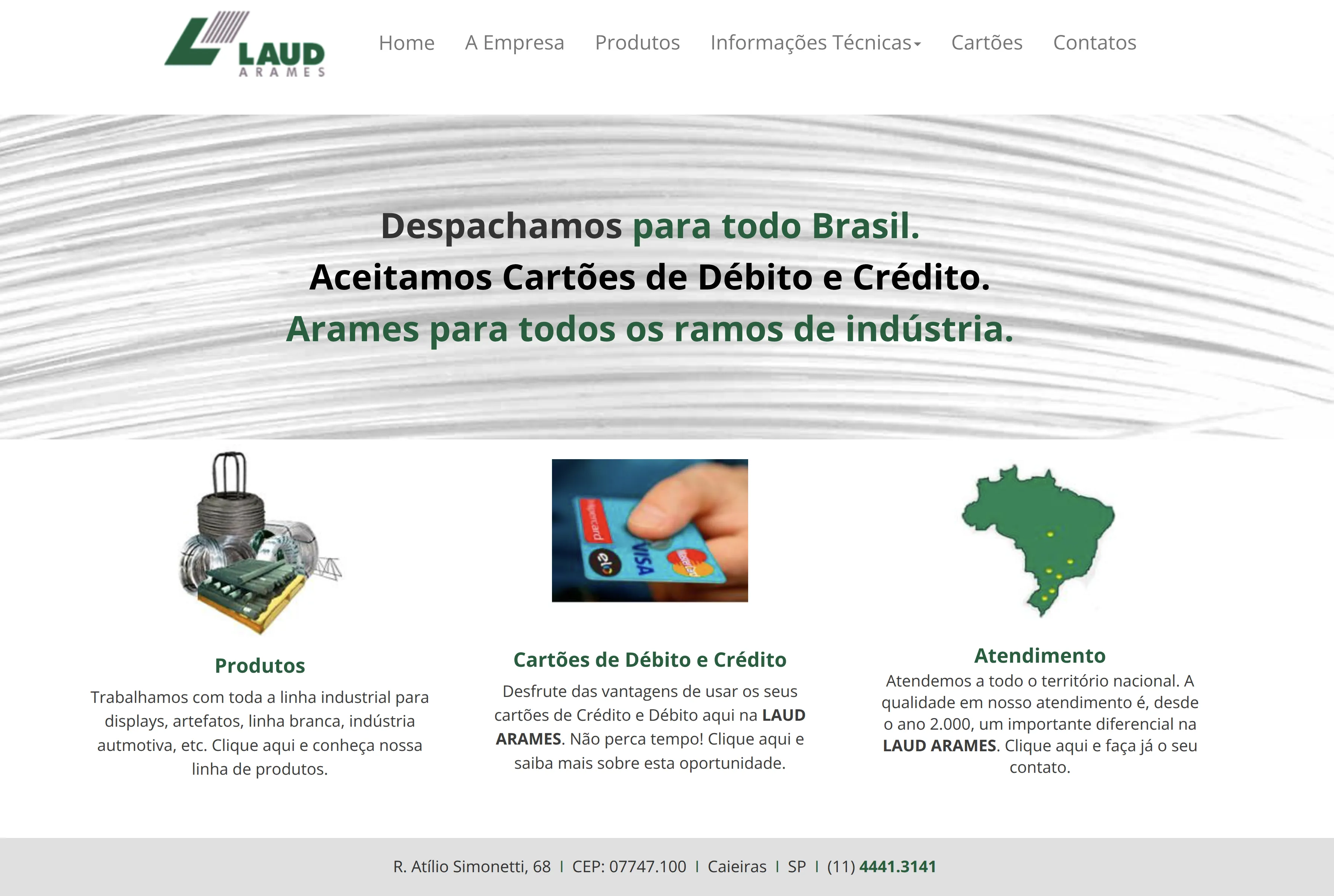 Site antigo da Laud Arames